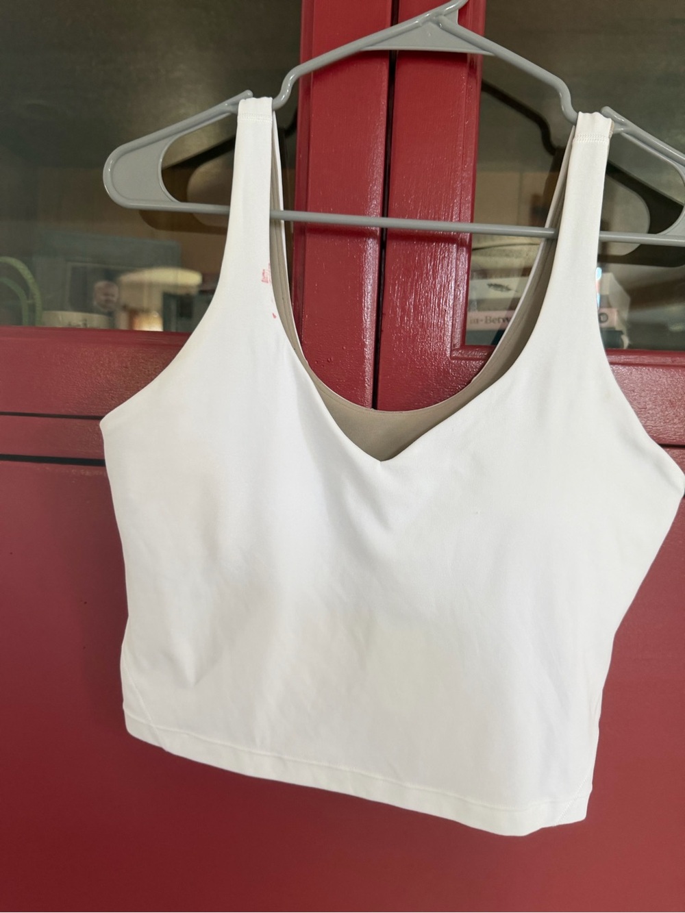 lululemon athletica White V-Neck Cropped Sports tank